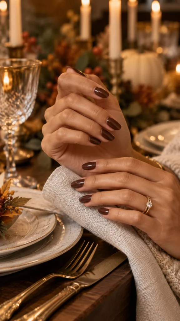 Warm Chocolate Brown Manicure