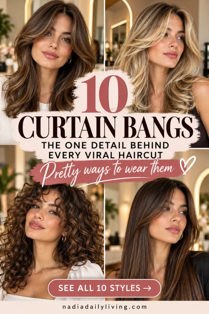 10 Curtain Bangs Styles Behind Today’s Most Viral Haircuts