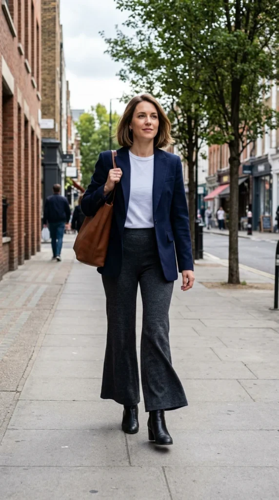 Blazer and Comfortable Flare Pants