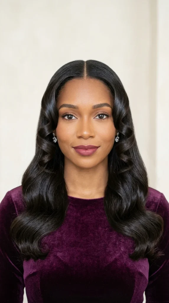 Bold Face-Framing Curls with Middle Part