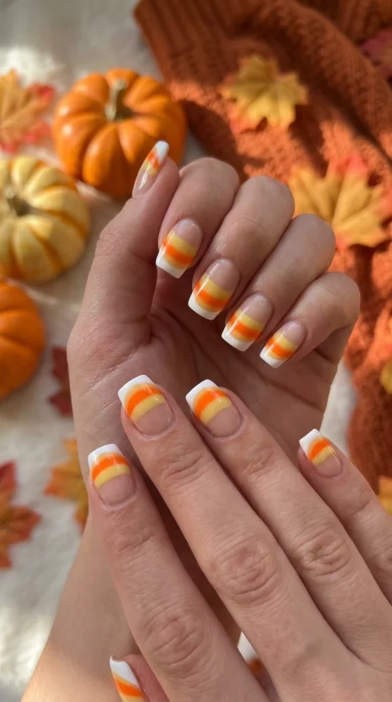  Candy Corn Halloween Nails