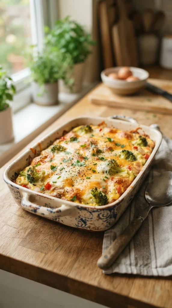 Cheesy Broccoli Egg Bake