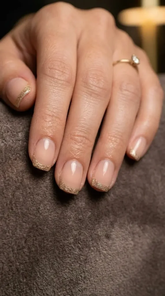 Glitter Tip on Short Nails