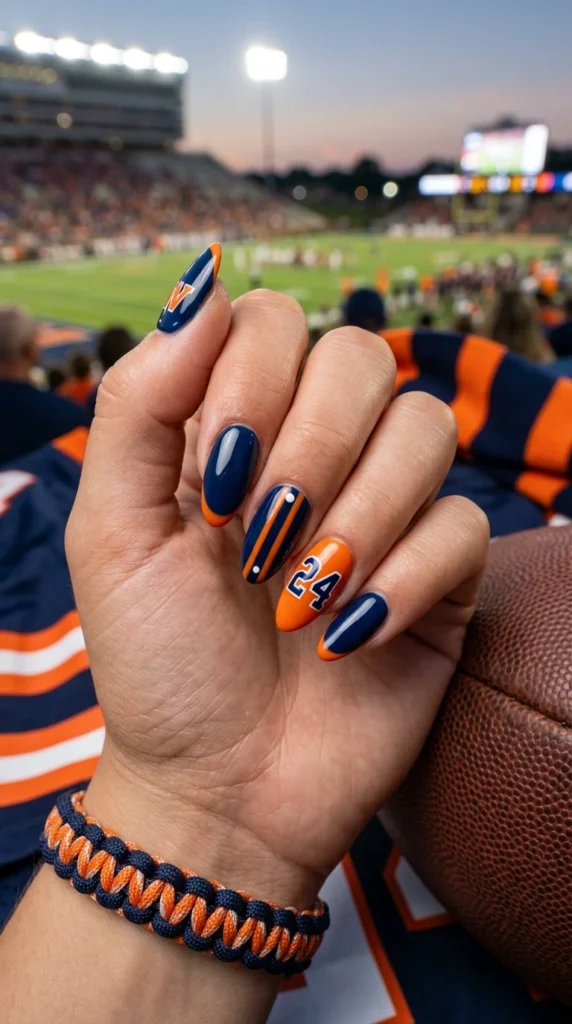 Number Jersey Accent Nail