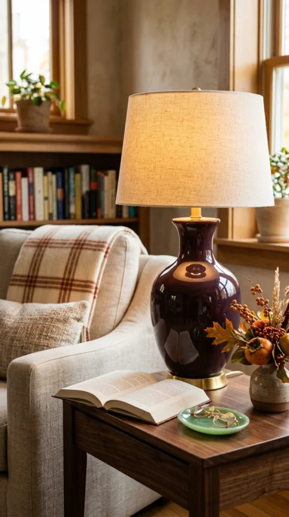 Plum and Gold Table Lamp