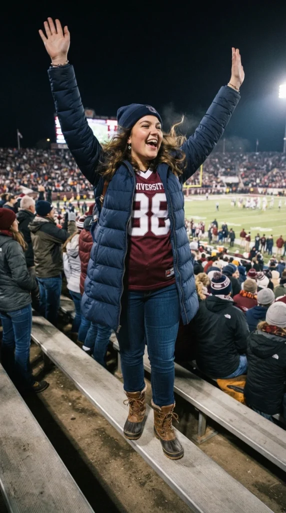 Puffer Coat Over a Jersey