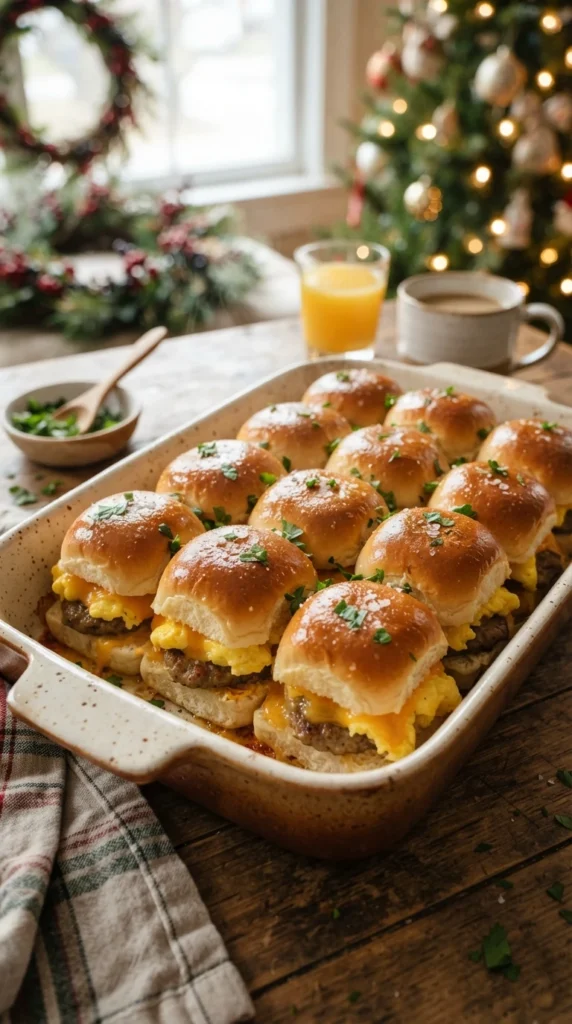 Sausage, Egg and Cheese Breakfast Sliders