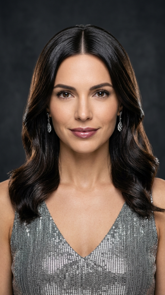 Sleek Middle Part with Face-Framing Waves