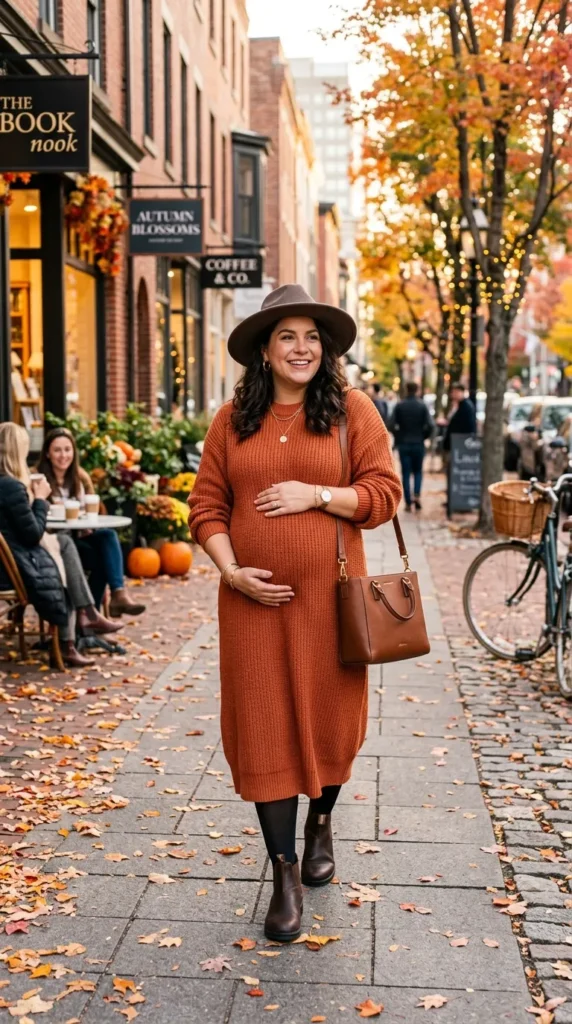 Sweater Dress with a Belly-Friendly Fit