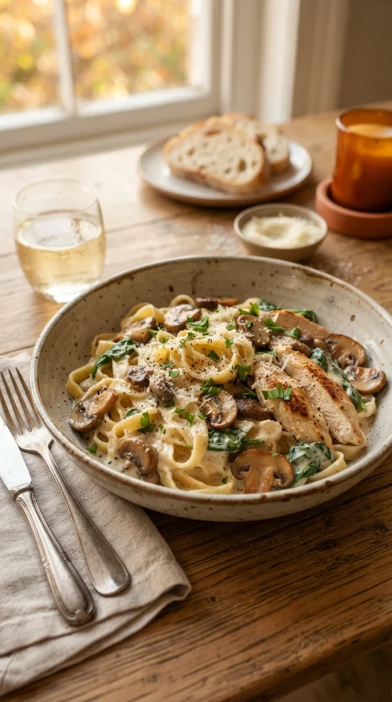 Creamy Chicken and Mushroom Pasta