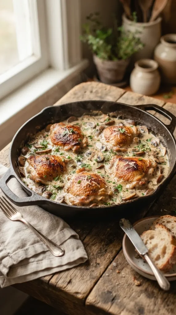 Creamy Chicken and Mushroom Skillet
