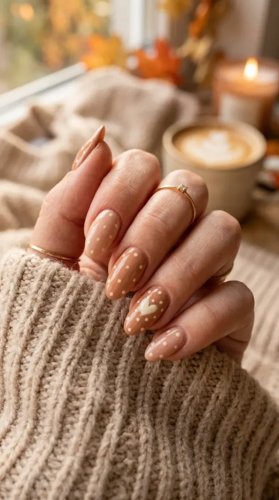 Polka Dots with a Single Heart Accent