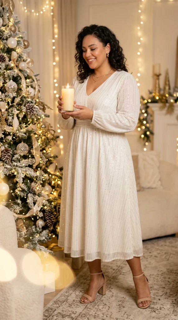 White Sparkle Dress for Christmas Eve