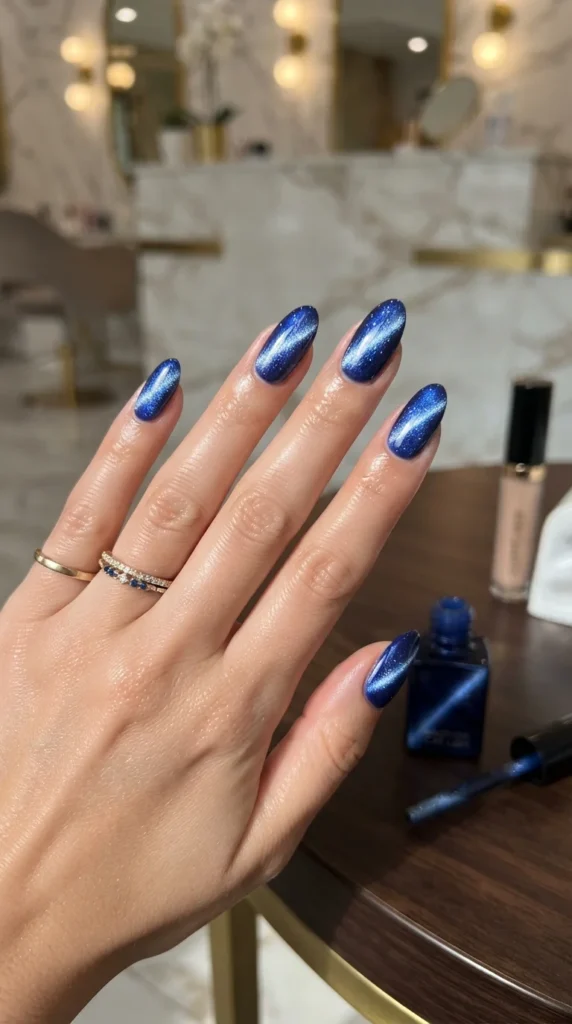 12. Cat Eye Sparkle Nails