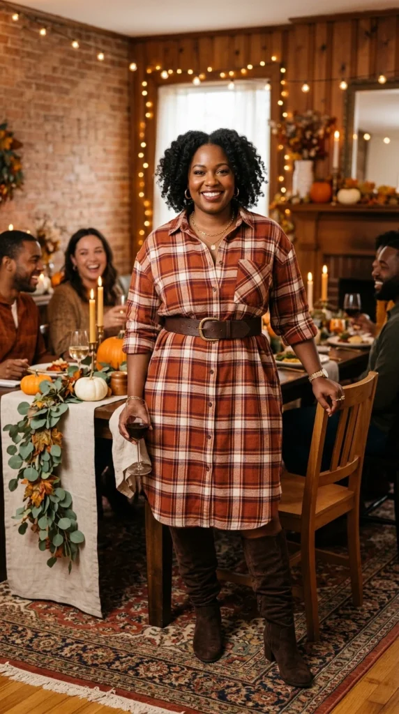Oversized Flannel Dress