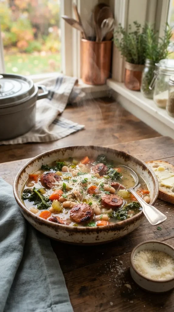 Slow Cooker Sausage and White Bean Soup
