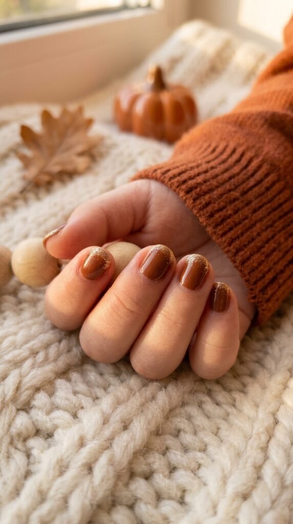Sparkly Gold Fall Tips