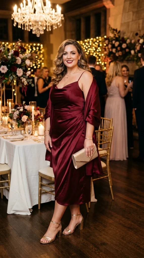 Deep Red Satin Slip Dress