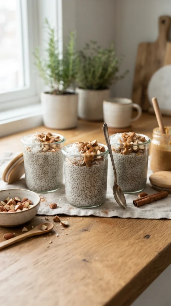 Almond Butter Coconut Chia Cups