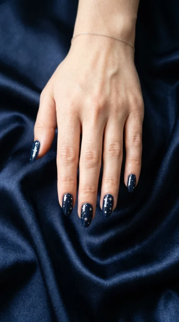 Deep Navy with Silver Stars