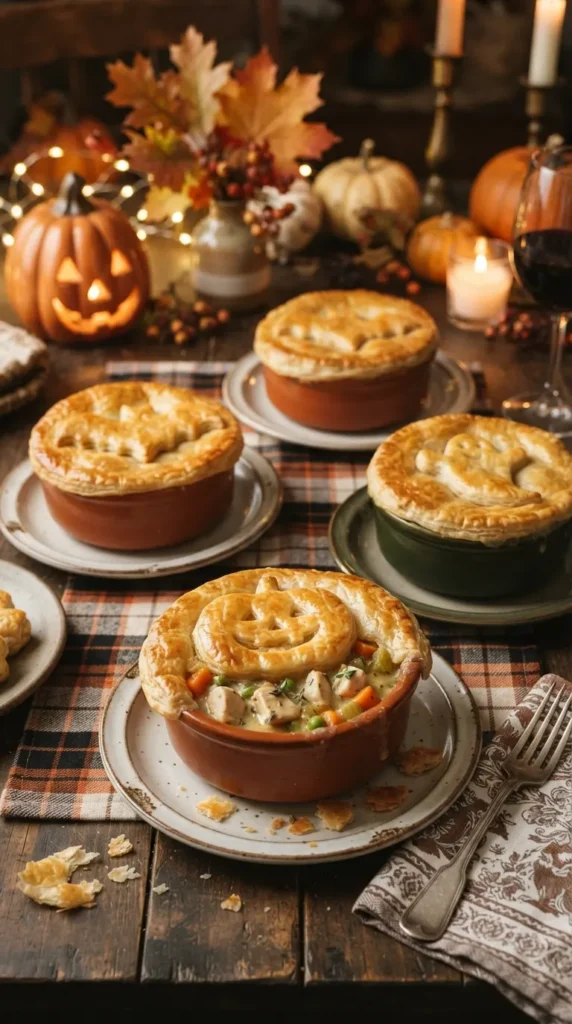Halloween Chicken Pot Pies