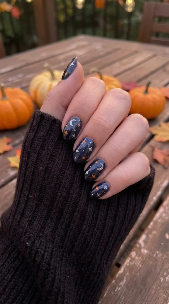  Halloween Starry Night Nails