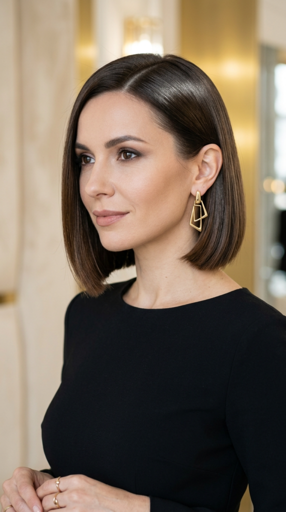 Sleek Bob with a Glossy Finish
