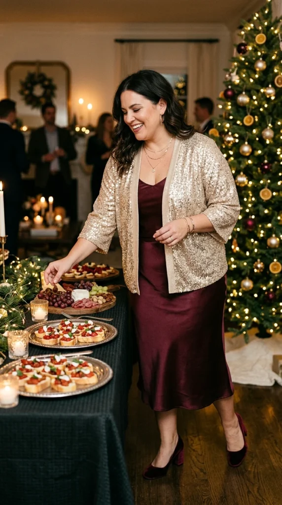 Sequin Cardigan and Slip Dress