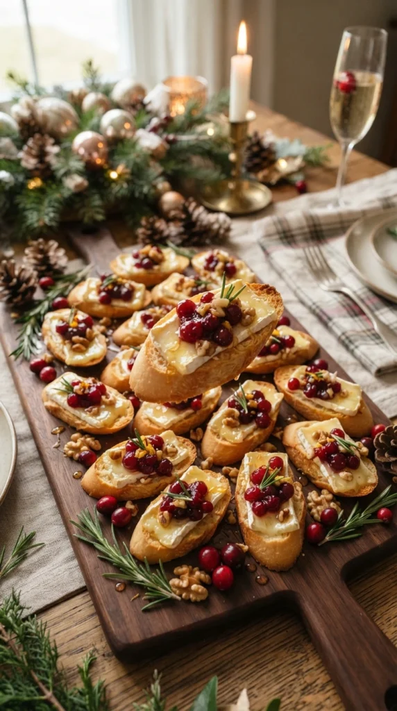 Baked Brie and Cranberry Toasts