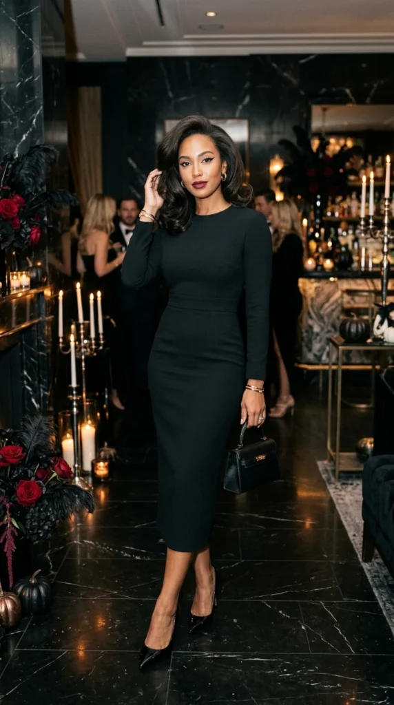 Cat Eye Makeup with an All-Black Outfit