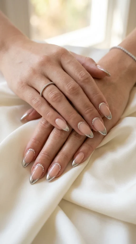 Glam French with Rhinestones