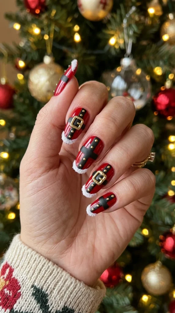 Santa Belt Buckle Nails