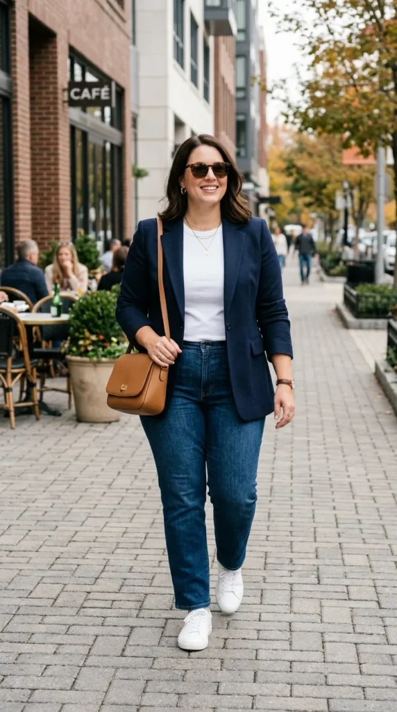 Structured Blazer Over Jeans and a Tee