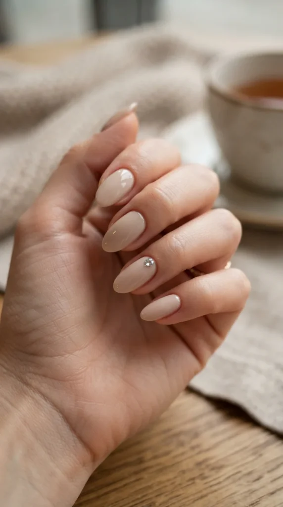 14. Tiny Crystal Accent Nail