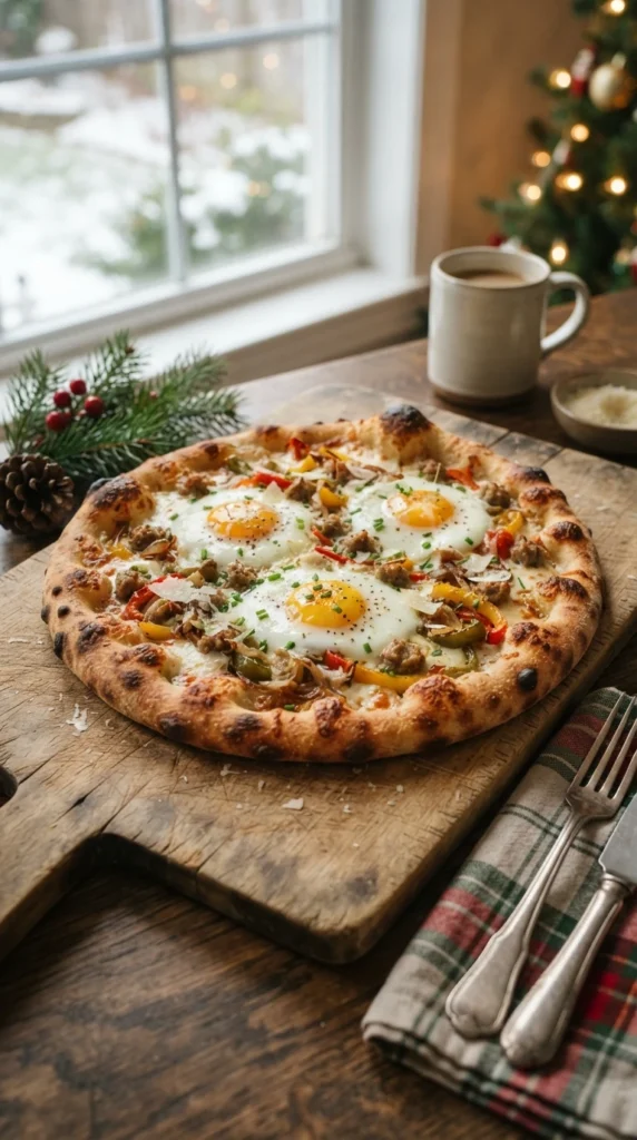 Christmas Morning Breakfast Pizza