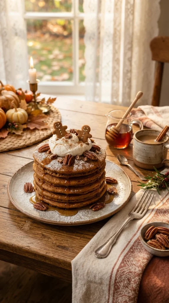 Gingerbread Pancakes with Maple Syrup