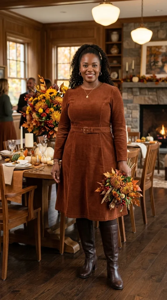A-Line Corduroy Dress