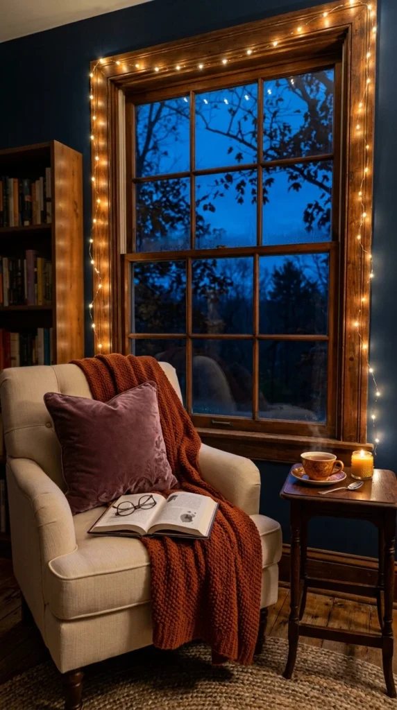 Dimmable String Lights Along the Window