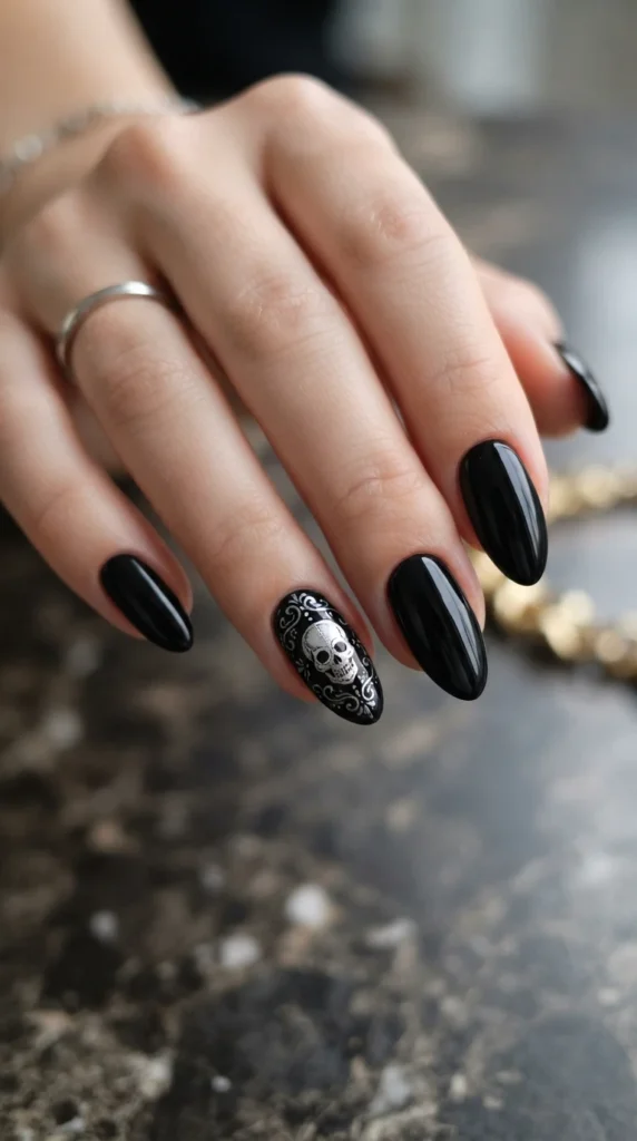 Gothic Skull Accent Nail