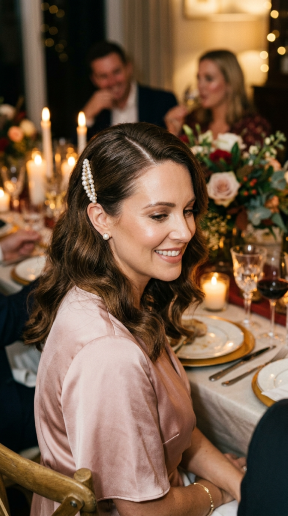 Soft Glam Waves with a Barrette