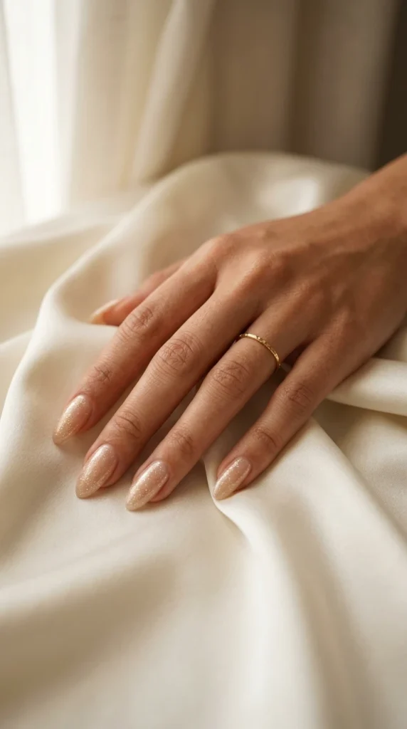 Sparkly Champagne Nails