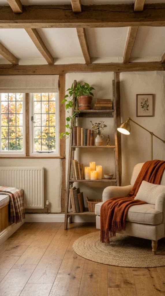 A Vintage Wooden Ladder Shelf