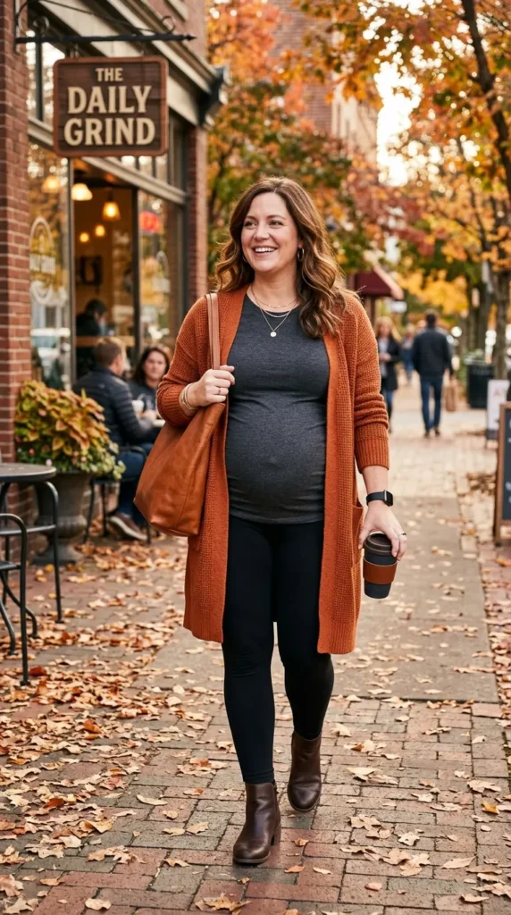 Maternity Cardigan Duster with Leggings