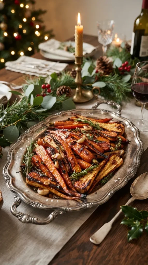 Rosemary Garlic Roasted Carrots and Parsnips