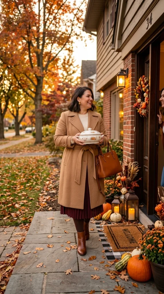 Camel Coat Over Any Outfit
