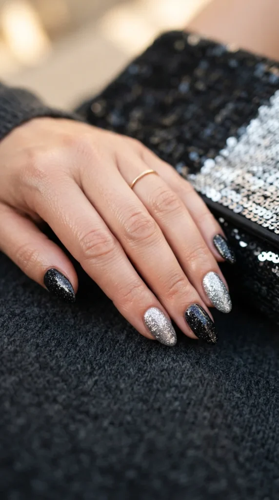 18. Black and Silver Two-Tone Sparkle