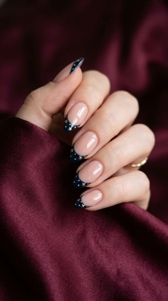 Deep Navy Tip with Gold Stars
