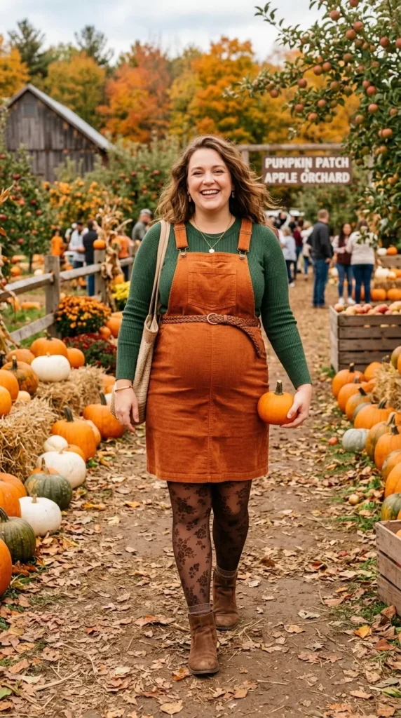 Maternity Corduroy Overall Dress