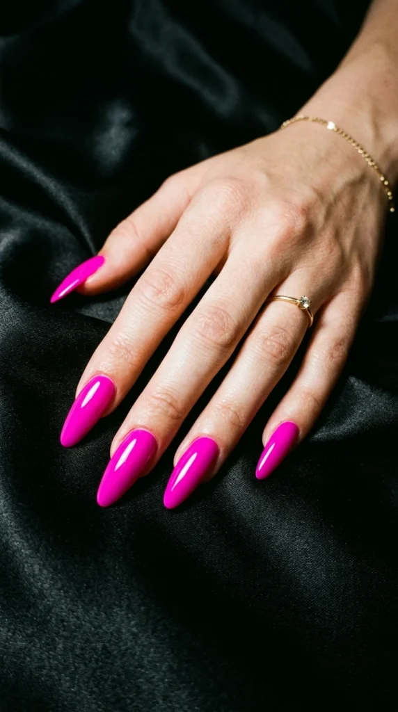 Bold Fuchsia Statement Nails