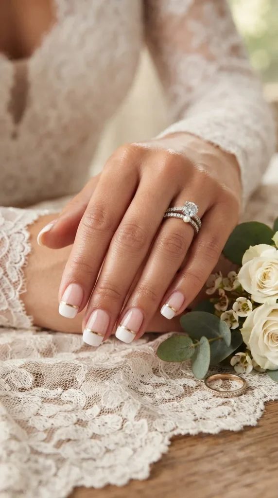 19. Bridal French with Metallic Line